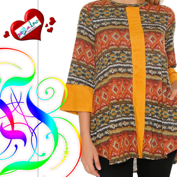 3/4 Sleeve Knit Tunic Top @LAST TWO - Picture 3 of 5